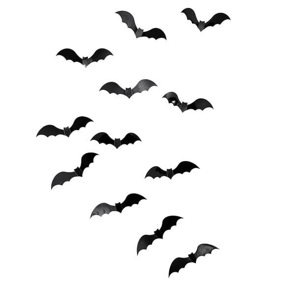 12PC Halloween Bats Wall Stickers, Removable DIY Decor for Home, Indoor Parties, and Halloween Celebrations, Scary PVC Bat Decorations for Walls, Doors, and More