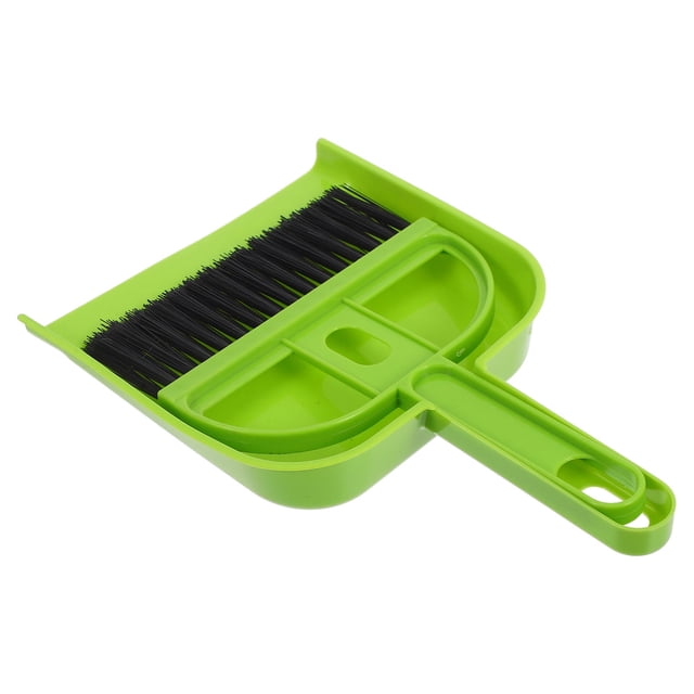 unbranded Escoba Manual Verde Con Recogedor Para Limpieza Delicada De Teclados Y Áreas Pequeñas En El Hogar