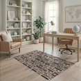 thumbnail image 2 of ODIKA 4'x6' Beige Brown Geometric Bark Pattern Washable Area Rug Intricate Motif with Modern Flair for Dorm Room, Small Living Stain Resistant Low Profile, Easy Care, 2 of 7