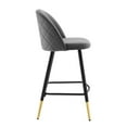 thumbnail image 3 of Modway Cordial Performance Velvet Counter Stools - Set of 2 in Gray, 3 of 7