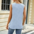 thumbnail image 3 of Tank Tops for Womens 2024 Summer Casual Sleeveless Metal Ring Strap Shirts Loose Fit V Neck Cute Going Out Tops, 3 of 4