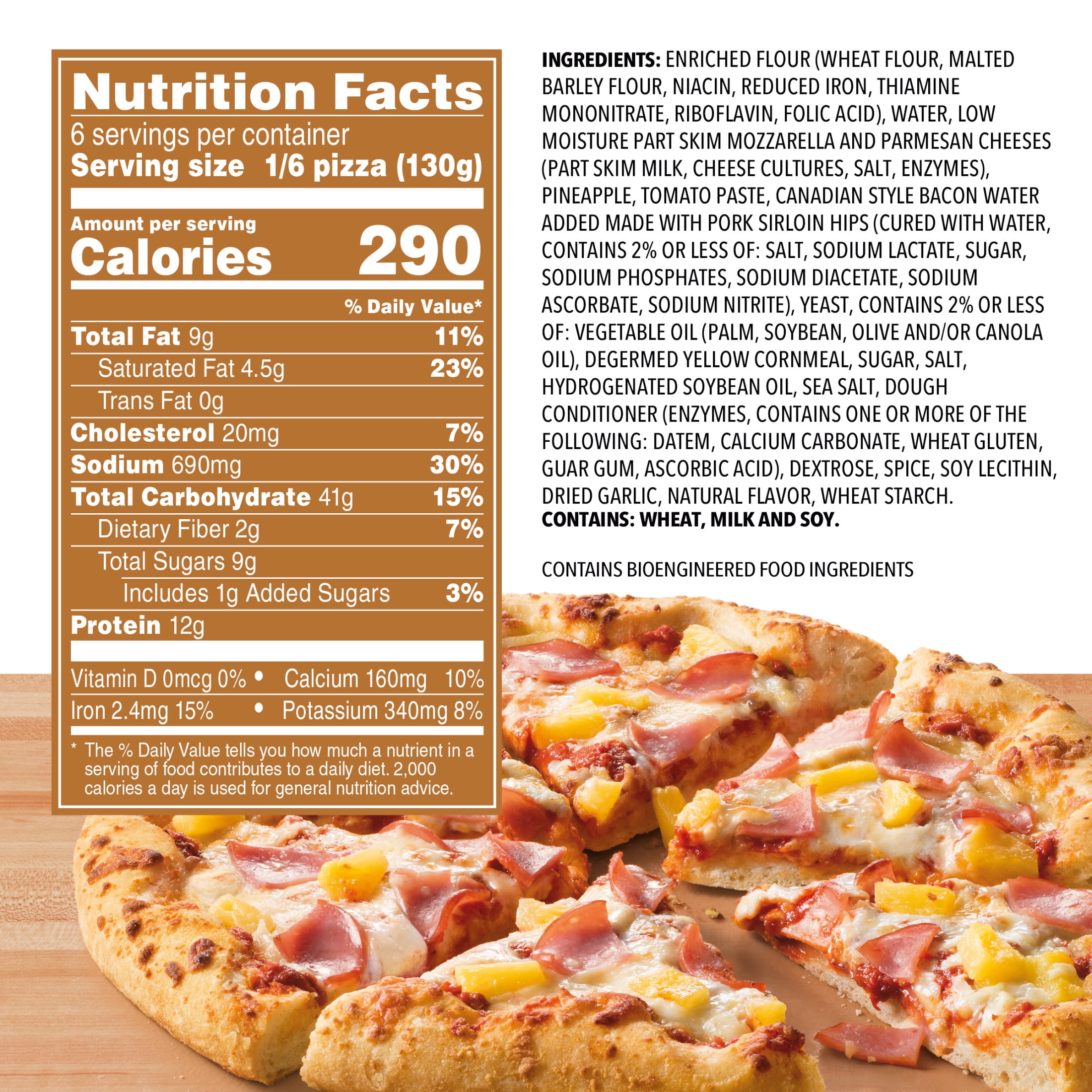 Freschetta Canadian Bacon and Pineapple Naturally Rising Crust Frozen Pizza, 27.5 oz