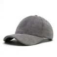 thumbnail image 2 of UTSJKR Women's Men's Suede Baseball Cap Faux Suede Leather Classic Adjustable Plain Hat Quality Baseball Cap Sun Hat Gray, 2 of 6