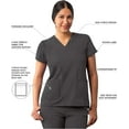 thumbnail image 3 of Adar Addition Scrubs For Women - Modern V-Neck Scrub Top - A6008 - Pewter - 3X, 3 of 8