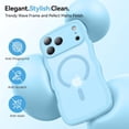 thumbnail image 4 of 3 in 1 Magnetic Wavy Case for iPhone 17 Pro Max 6.9", Matte Protective Case with Screen Protector and Wrist Strap,Sky Blue, 4 of 7