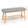 thumbnail image 2 of Costway Upholstered Shoe Bench Seat 1-Tier Storage Rack  35.5''L, 2 of 10