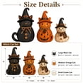 thumbnail image 7 of Fall Halloween Witch Cat Decor Set of 3, Rustic Sewing Texture Cat Resin Figurine, Cute Non-spooky Seasonal Ornaments for Halloween Home Display, 7 of 7