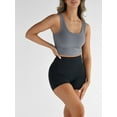 thumbnail image 3 of KelaJuan Women Tank Tops Solid Color Ribbed Crew Neck Vests Summer Slim Fit Sleeveless Cropped Tops Streetwear, 3 of 6