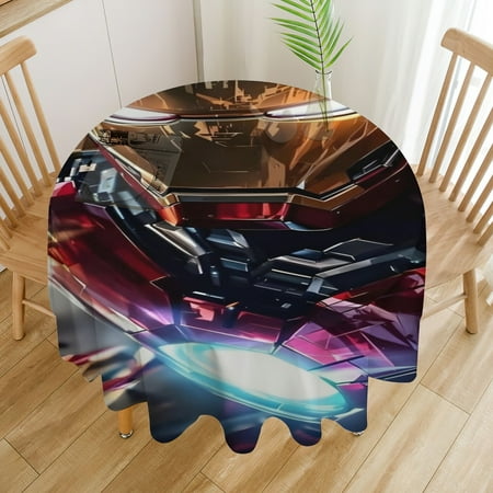 Iron Man square tablecloth has an iconic print, fits most tables, and is easy to care for.diameter152cm/60in.
