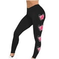 thumbnail image 5 of Feancey 50 Percent off Sales Today Valentines Day Leggings for Women Butt Lift High Waisted Tights Cute Heart Print Seamless Yoga Pants Tummy Control Stretchy Workout Pant Black M, 5 of 7