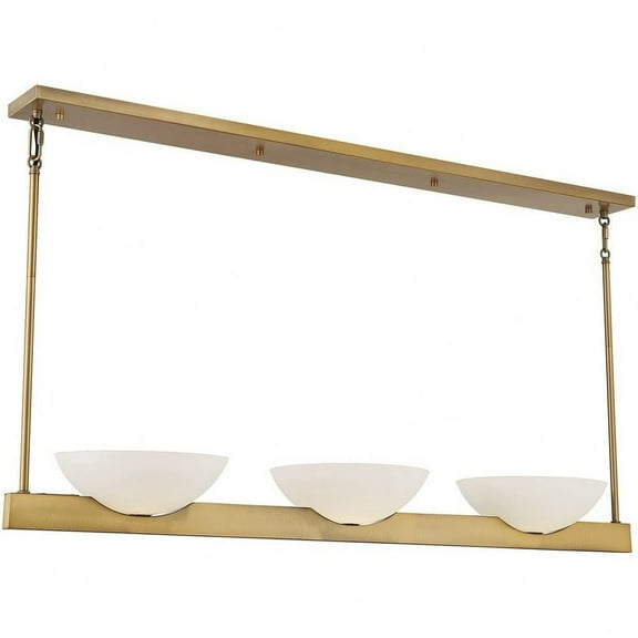 Mid Century Modern Three Light Chandelier-Warm Brass Finish Bailey Street Home 159-Bel-4636327
