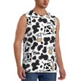 thumbnail image 2 of Bixox Men's Cow Printed Shirt Sleeveless Fitness Tank Top-XX-Large, 2 of 5