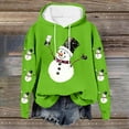 thumbnail image 5 of Yteetum Merry Christmas Hoodies for Women Oversized Christmas Print Long Sleeved Drawstring Fleece Hooded Sweatshirts Pullover Tops Womens Xmas Graphic Loose Drop Shoulder Hoodies Fall Winter, 5 of 5