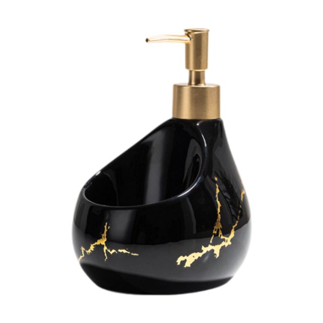 Dispensador de jabón a mano Bottación líquida Botella Fashion Container Dispensador de loción con cerámica de bomba para decoración de la cocina al negro