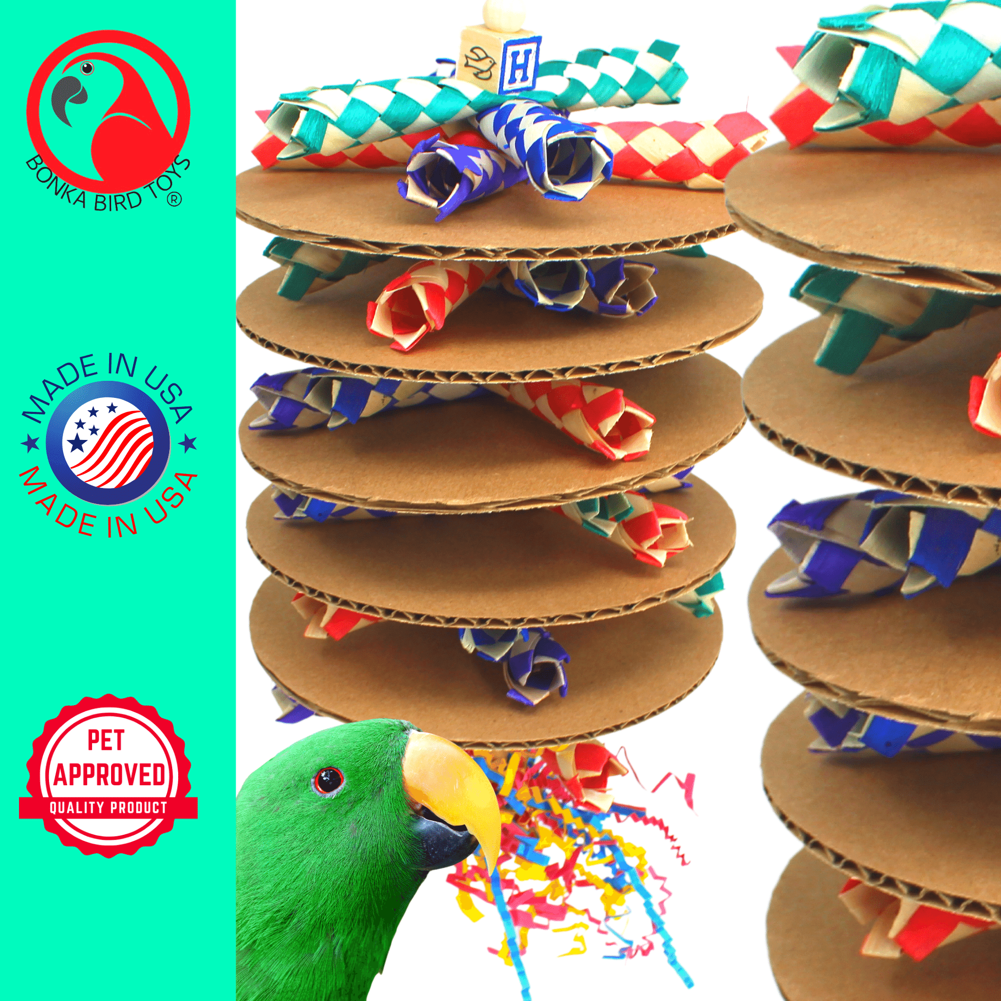 Bonka Bird Toys 2307 Big Trap Sandwich Medium Large Chew Bird Toy