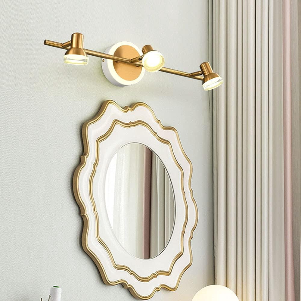 Adjustable Vanity Lighting Fixture LED Bathroom Mirror Lamp, Acrylic Shade Rotating Makeup Mirror Front Light, Bath Vanity Wall Lamps Over Mirror Cabinet for Dressing Table