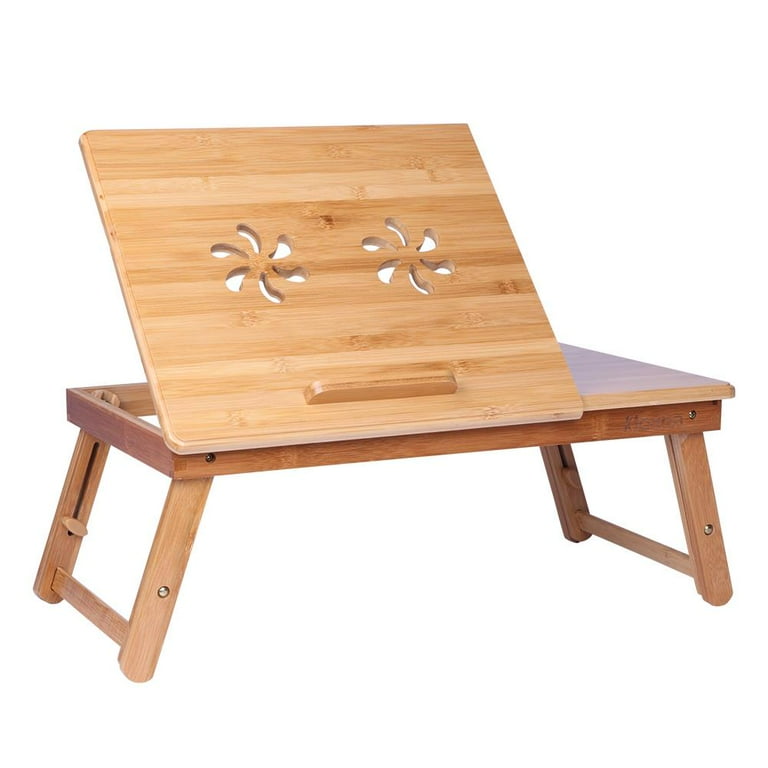 Ktaxon portable bamboo laptop desk sale serving bed tray with drawer