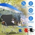 thumbnail image 3 of Foldable Camping Chair TeqHome Collapsible Beach Chair Outdoor Folding Chair Support 220.5lbs with Cup Holder and Detachable Umbrella (Set of 2, Black), 3 of 9