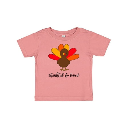 

Inktastic Thankful and Loved-cute turkey Gift Baby Boy or Baby Girl T-Shirt