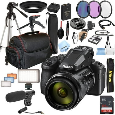 Nikon COOLPIX P950 16MP Digital Camera   Shot-Gun Microphone   LED Always on Light   64GB Memory, Filters, Case, Tripod   More 28PC Bundle Kit