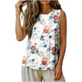 thumbnail image 4 of Fewfanhot Women's 4th of July Floral Print Tank Top, Patriotic Sleeveless Blouse with Red White Blue Flowers, Casual Summer Independence Day Top, S-3XL, 4 of 6