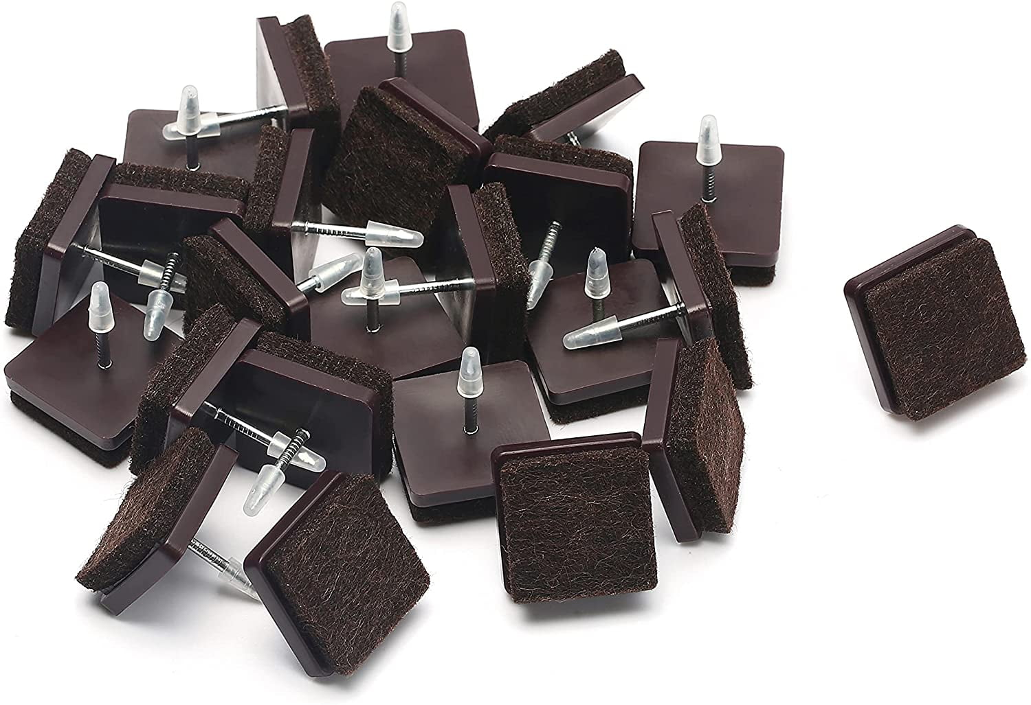 Nail on Felt Pads Furniture Pads Nail- Floor Protectors for Furniture Legs 24Pack Chair Felt Pads for Hardwood Floors (7/8',Square)