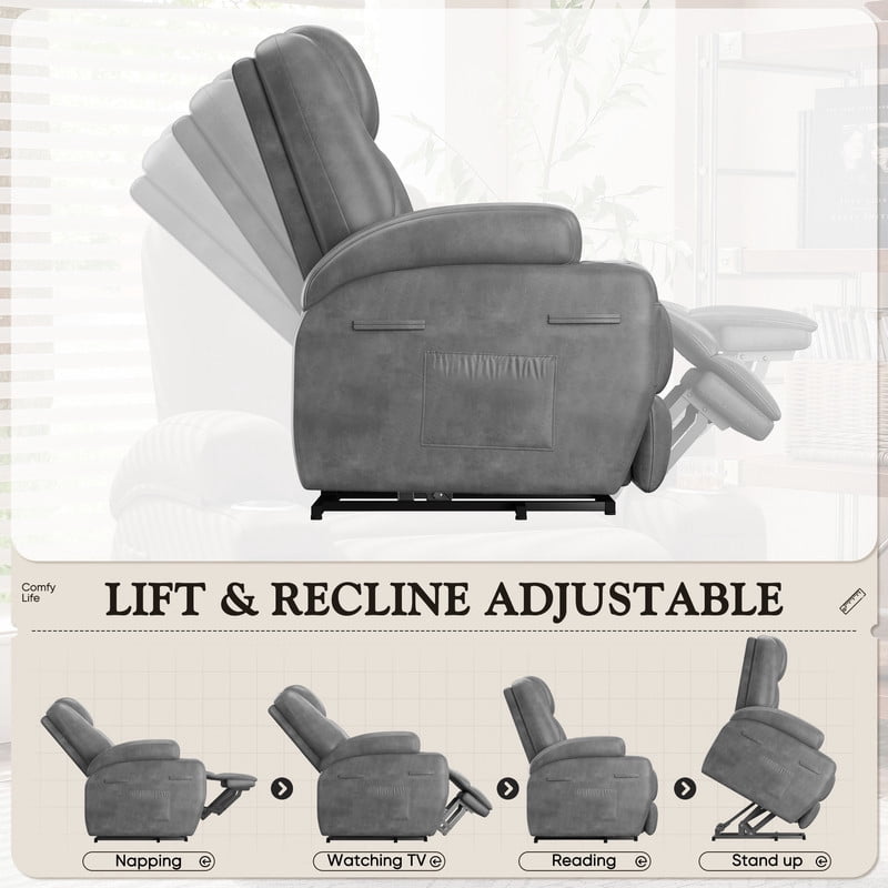 Homall Lift Recliner Comfy Chair Power Massage Electric Recliner Chairs for Adults,Gray