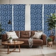 thumbnail image 2 of Ambesonne Ocean Window Curtains, Tropic Fish Moss Leaves, Each 28" W x 63" L, Blue Indigo Royal Blue, 2 of 5