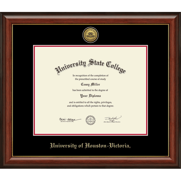 University of Houston - Victoria Diploma Frame, Document Size 14" x 11"