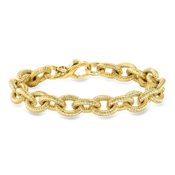 Ross-Simons Italian 14kt Yellow Gold-Plated Oval-Link Bracelet, Women's, Adult