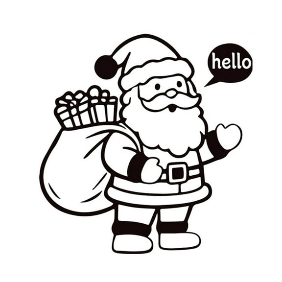Christmas Stickers Christmas Decorations Shopping Mall Windows Stickers Suit for Shop Doors and Windows Christmas Atmospheres Decoration(Black)