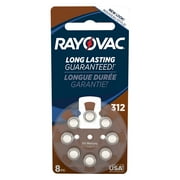 Rayovac Size 312 Hearing Aid Batteries, 8-Pack L312ZA-8ZMB