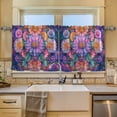 thumbnail image 2 of Yayeee Kitchen Curtains Tier Set of 2 Light Filtering 57"x36" Over Sink Window Panels, Light Purple Flowers, 2 of 7
