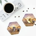 thumbnail image 5 of Balery 6 Pcs Wildlife Protectionleather Coasters Set, Drink Table Cup Coasters For Living Room Kitchen Coffee Decor, 5 of 9