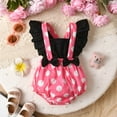 thumbnail image 2 of Girls Ruffles Fly Sleeve Dot Prints Romper Bodysuits Dress Cozy Dailywear 3-6 Months, 2 of 6