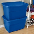 thumbnail image 5 of Sterilite 30 Gallon Heavy Duty Stackable Storage Tote, Blue Morpho, 5 of 6