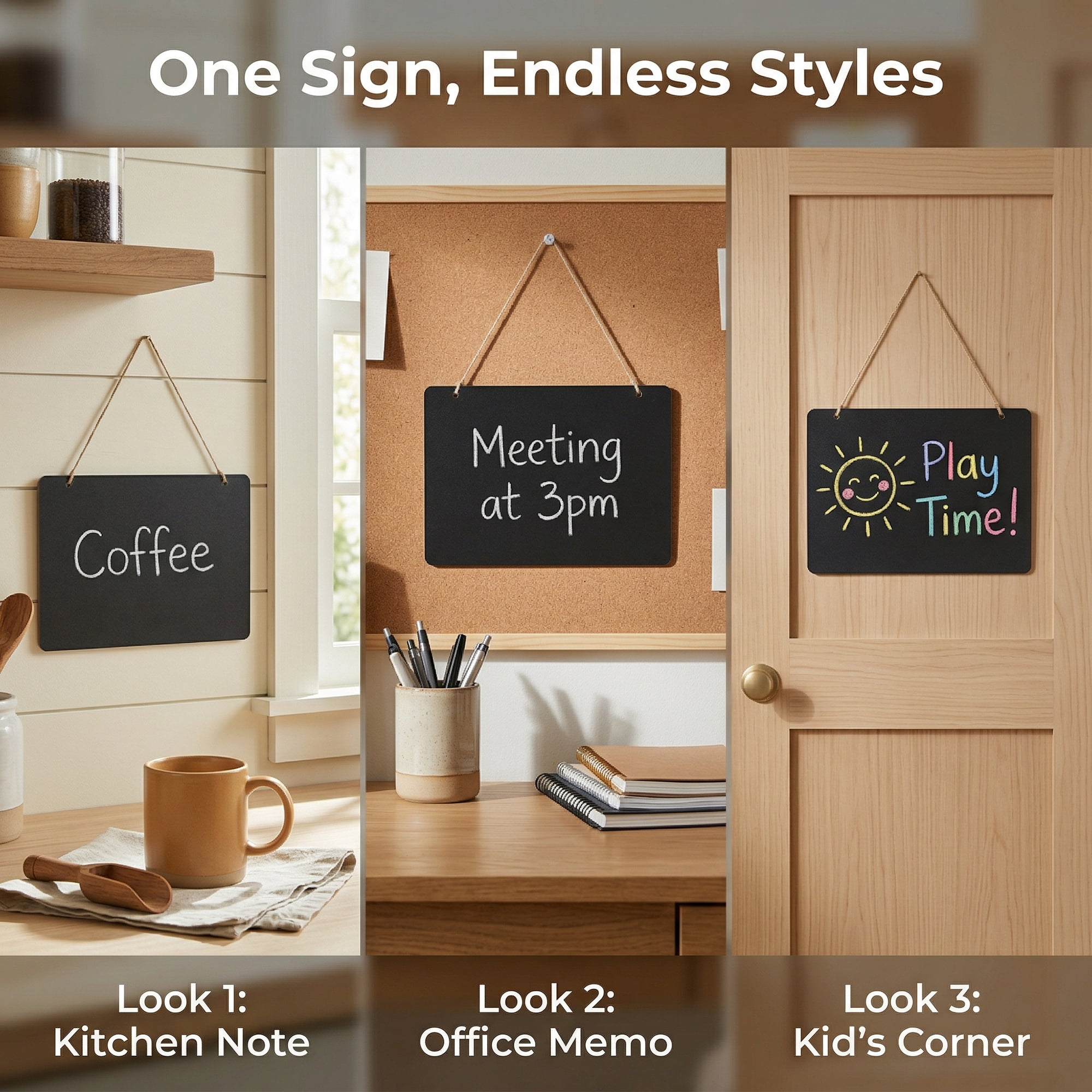 Unique Bargains Double Sided Hanging Sign Square 6.7in