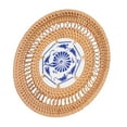 thumbnail image 2 of Portavasos de ratán tejido Jadeshay porcelana azul y blanca, 2 of 8