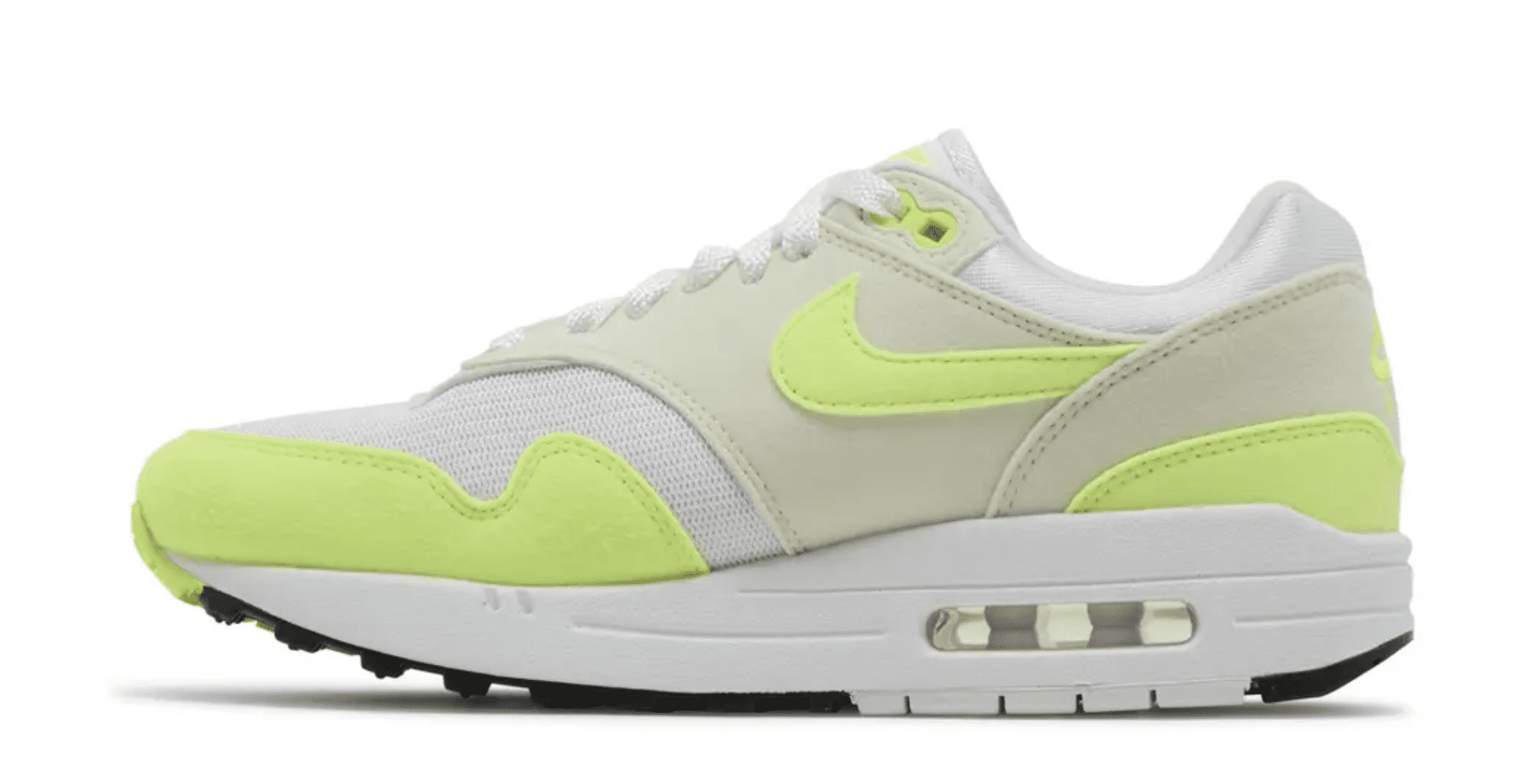 Nike Air Max 1 Women's Shoes Color: White/Sea Glass/Black/Volt Size: W 7 / M 5.5