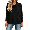 thumbnail image 4 of yillto Womens Cowl Neck Shirts Loose Long Sleeve Plain Blouses Fashion Dressy Work Tops Outfits, 4 of 6