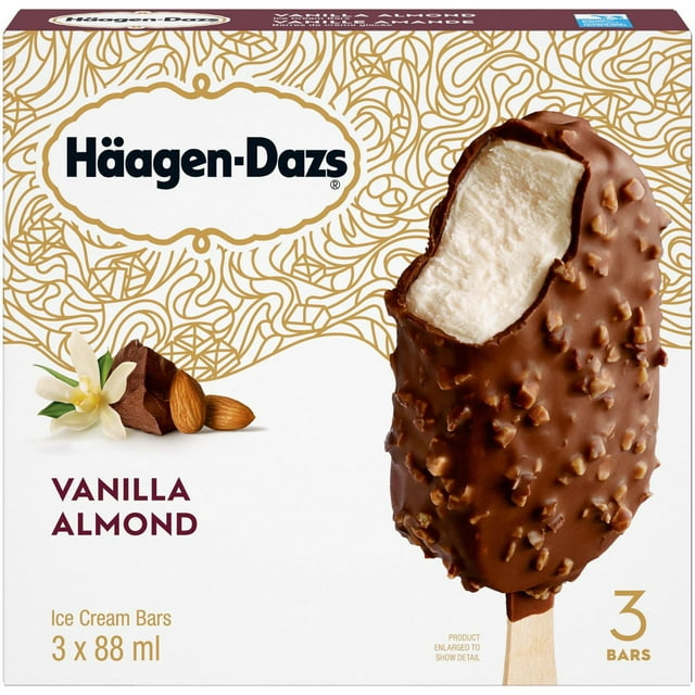 HAAGEN-DAZS Barres De Crème Glacée Vanille Amande 3 x 88 ml
