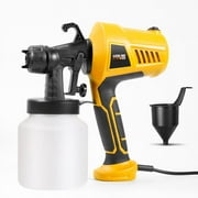 Cordless Paint Sprayer, HDJ Electric Paint Spray Gun, Detachable Airless Paint Sprayers with Full Set of Plastic Nozzles (Yellow)