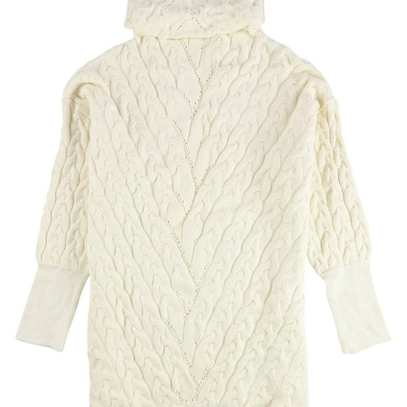 Free People Womens Cable Knit Sweater Dress, Off-White, X-Small