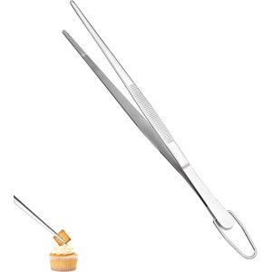 U-Taste Stainless Steel Kitchen Tweezers, 8 in, Pointed Tip