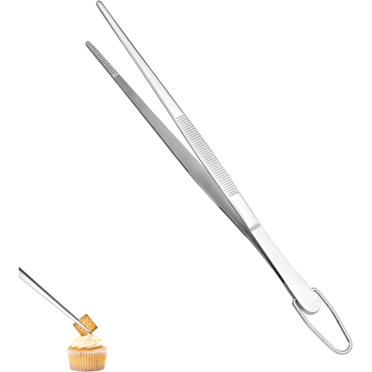 U-Taste Stainless Steel Kitchen Tweezers, 8 in, Pointed Tip photo 1
