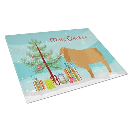 

American Lamancha Goat Christmas Glass Cutting Board Large