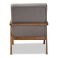 thumbnail image 4 of Baxton Studio Naeva Mid-Century Modern Grey Fabric Upholstered Walnut Finished Wood Armchair, 4 of 5