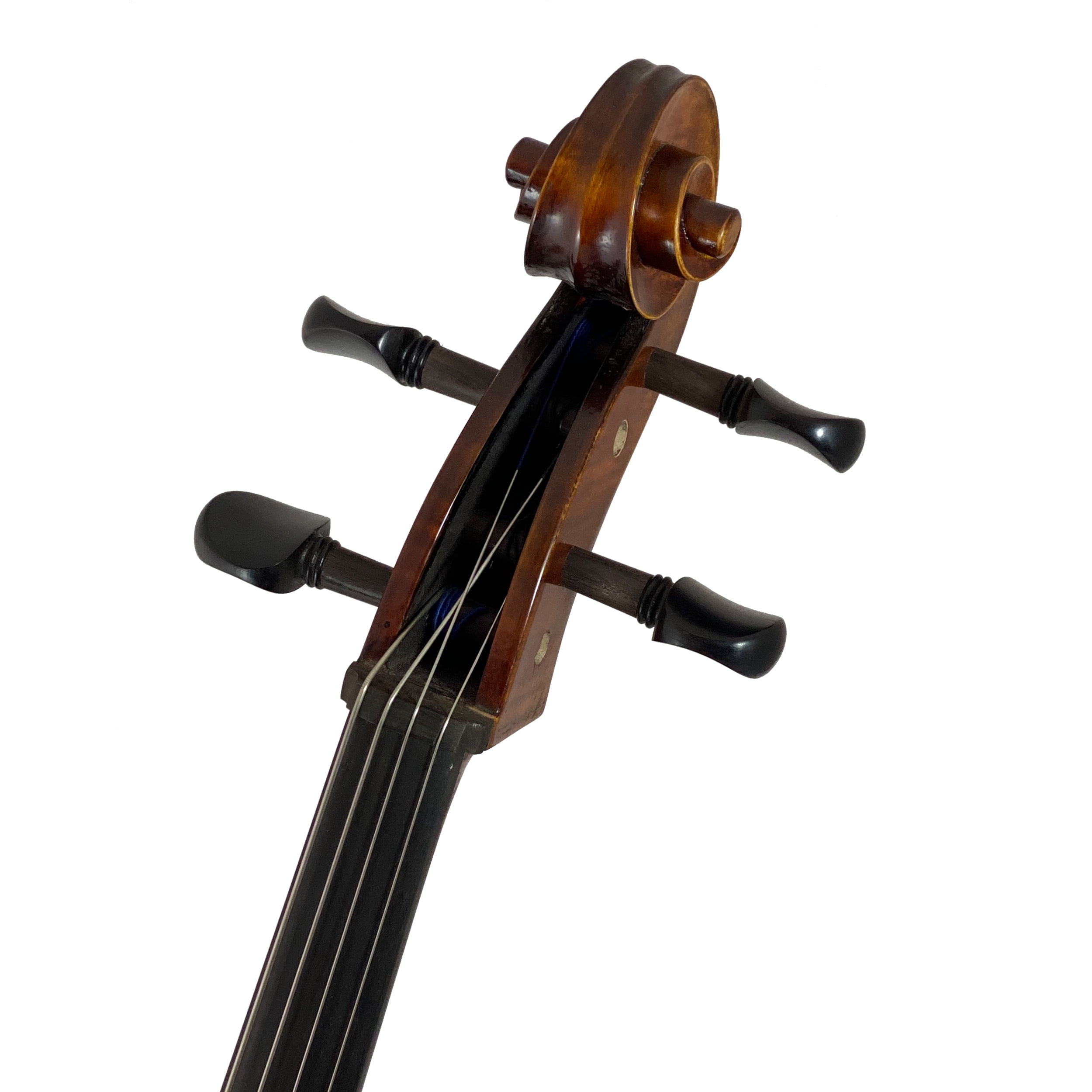 D’Luca Flamed Ebony Inlaid Professional Cello Outfit W/Padded Gig Bag, 1/2 Size