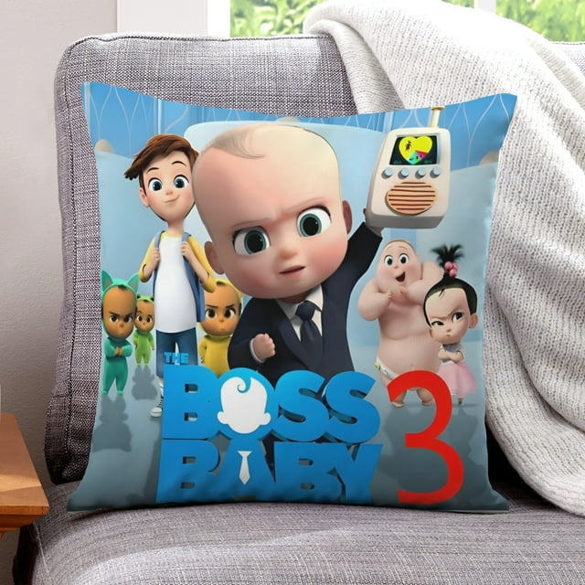 Bebé Jefe 3 Fundas de almohada de terciopelo con tema, regalos de funda de almohada, decoración para el hogar, cojín de lanzar, regalo de cumpleaños para fans y parejas. 40cm x 40cm.