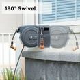 thumbnail image 6 of Giraffe Tools Retractable Garden Hose Reel with 1/2in-130ft Hose, Metal Bracket, Wall Mounted, Dark Grey, 6 of 9